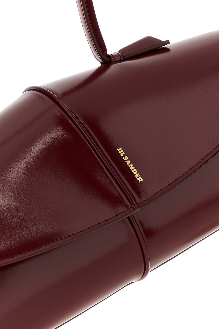 Jil Sander Borsa a spalla Linea in pelle rosso tiziano, view 4