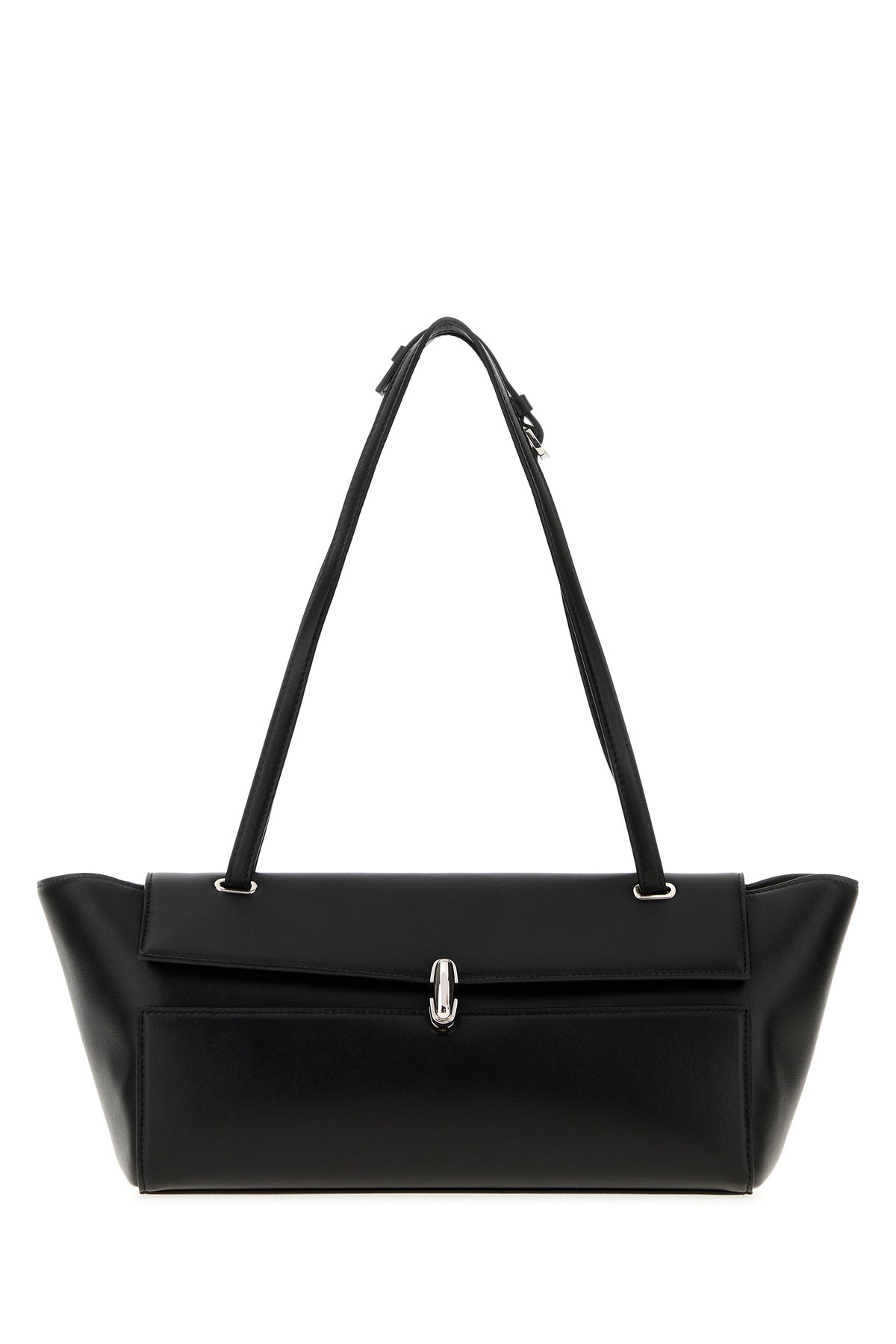 SAVETTE Borsa a spalla Trapeze in pelle nera