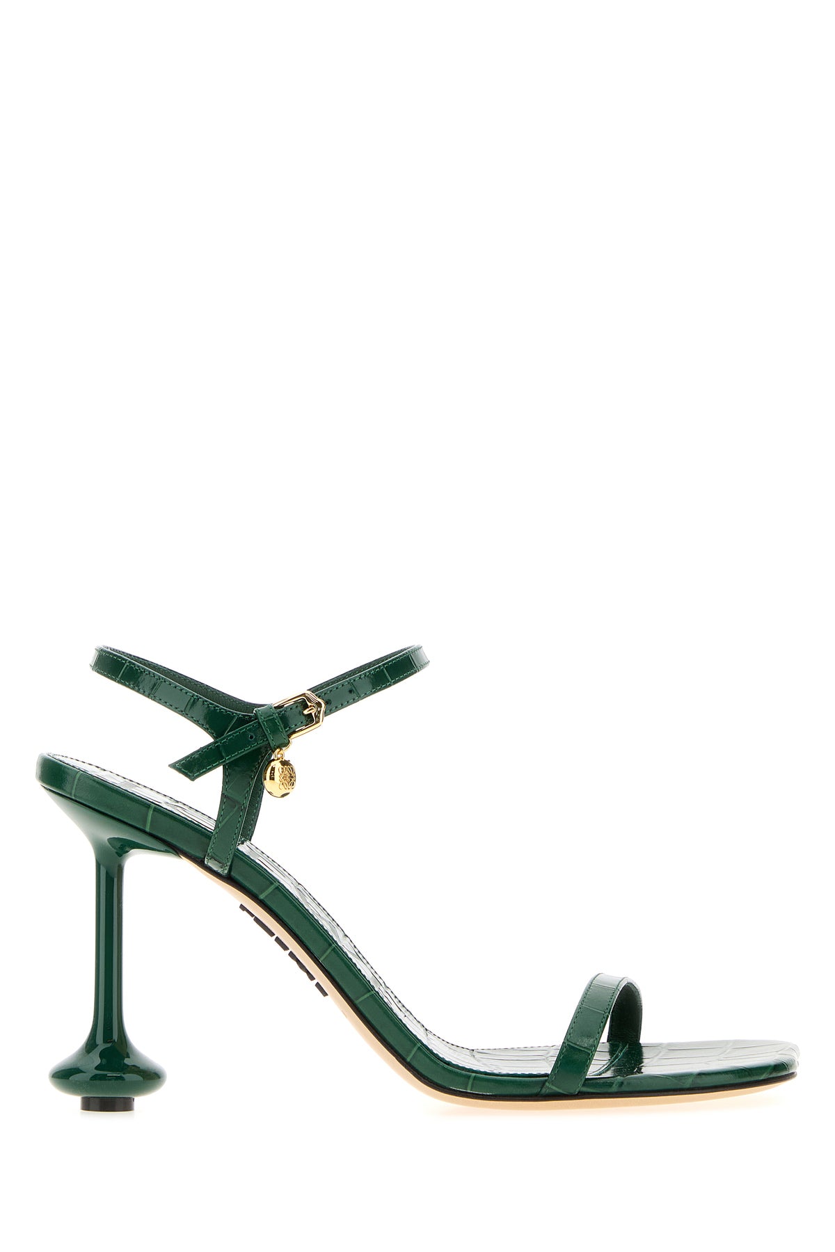 Loewe Sandali Toy in pelle verde scuro