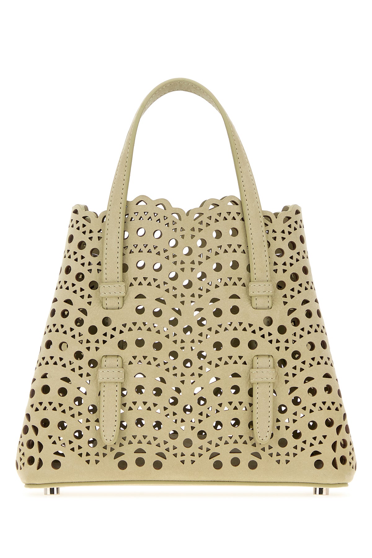 Alaïa Borsa a mano Mina 20 in nabuk verde salvia