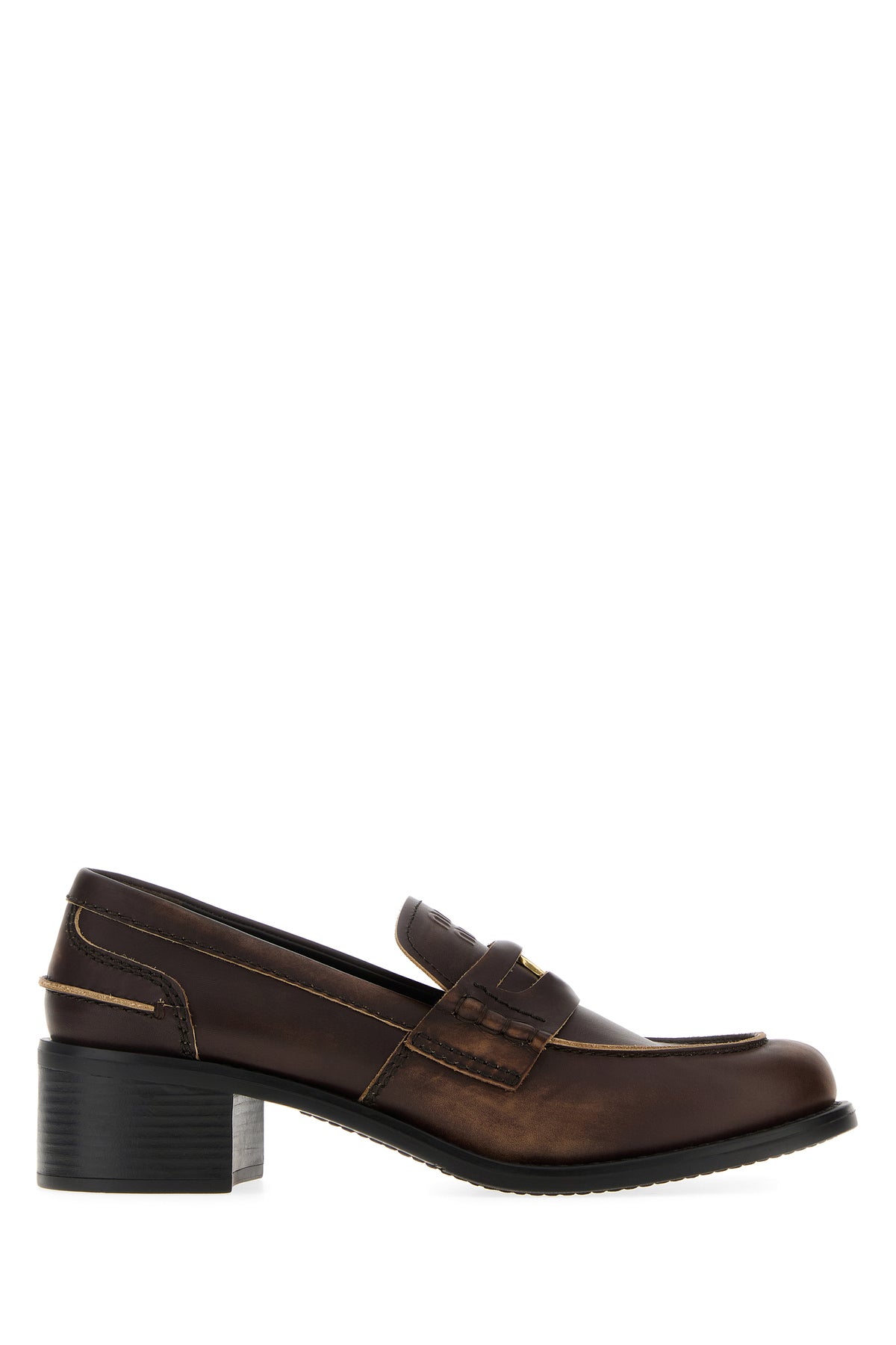 Miu Miu Mocassini in pelle marrone