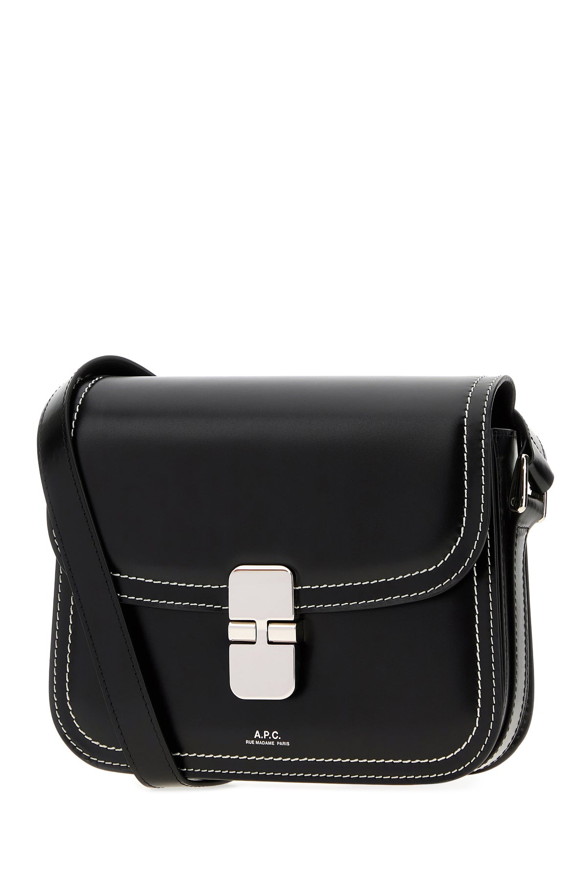 A.P.C. Borsa a spalla Grace piccola in pelle nera, view 2