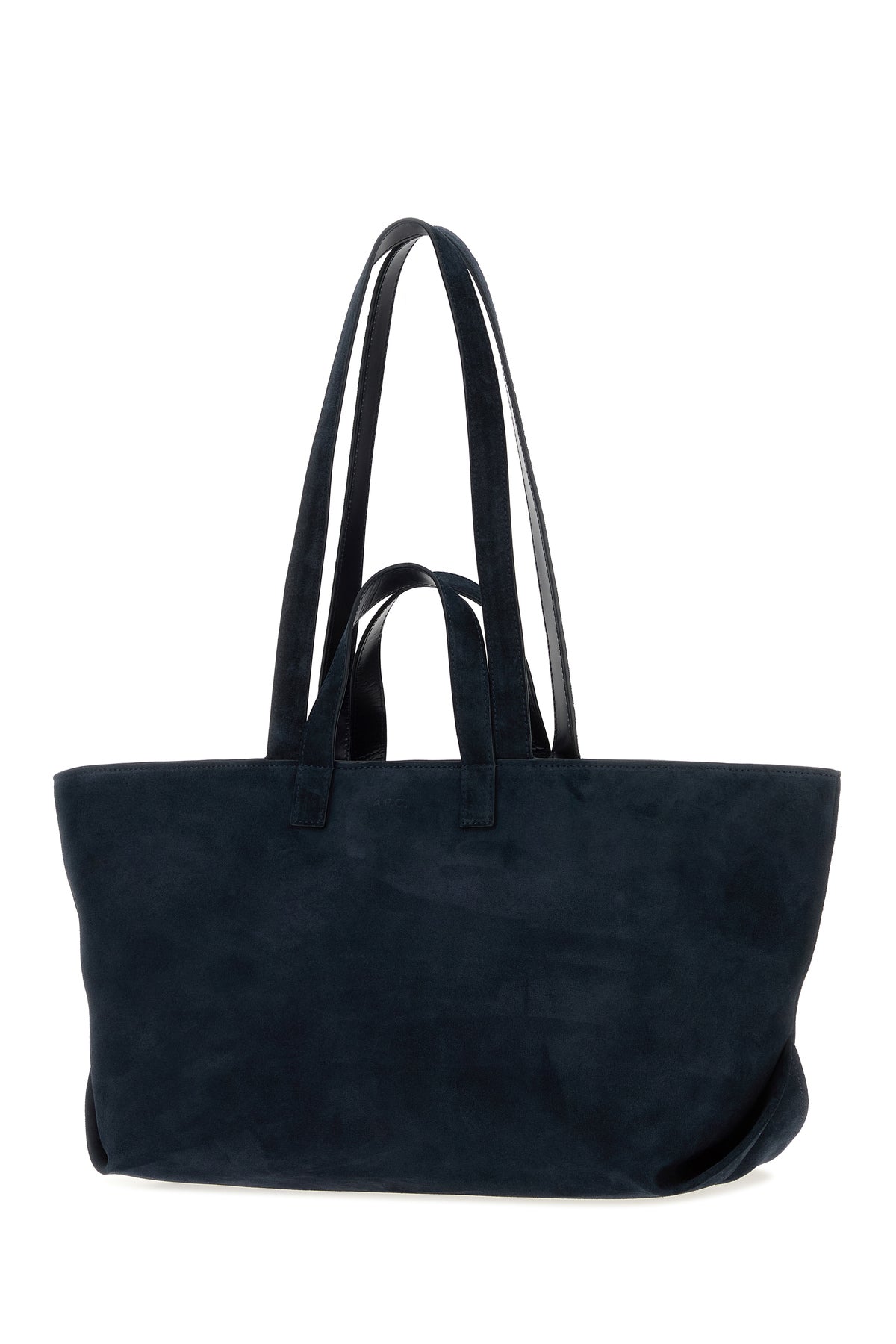 A.P.C. Borsa shopping Le Drummer in pelle scamosciata blu notte, view 2