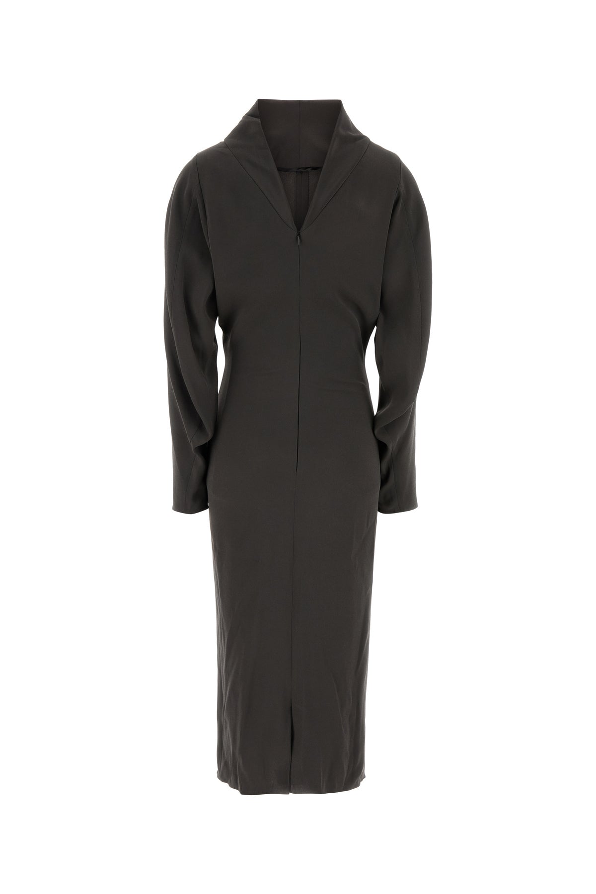 Giorgio Armani Abito in crepe stretch grigio scuro, view 2