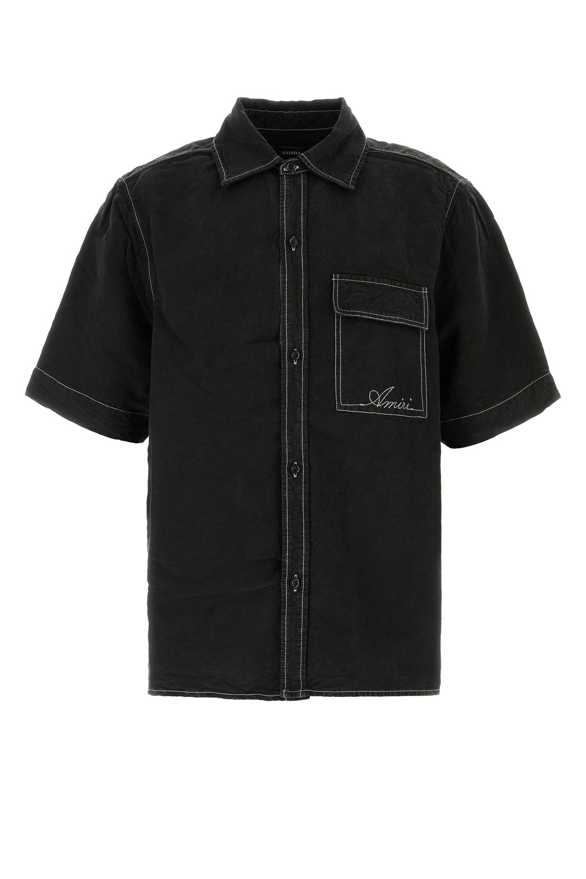 Amiri Camicia in misto lino nero