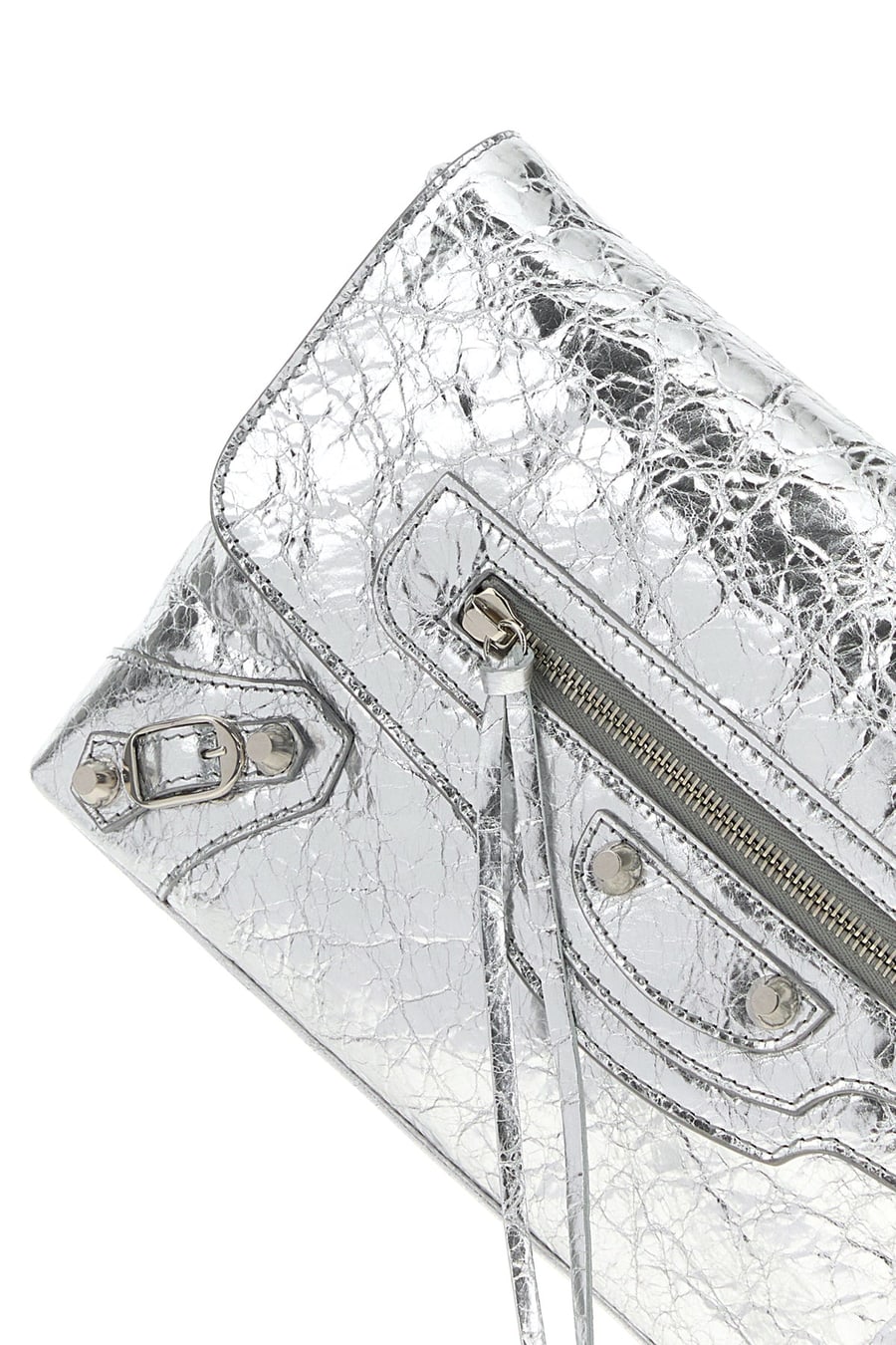 Balenciaga Clutch Le City in pelle argento, view 4