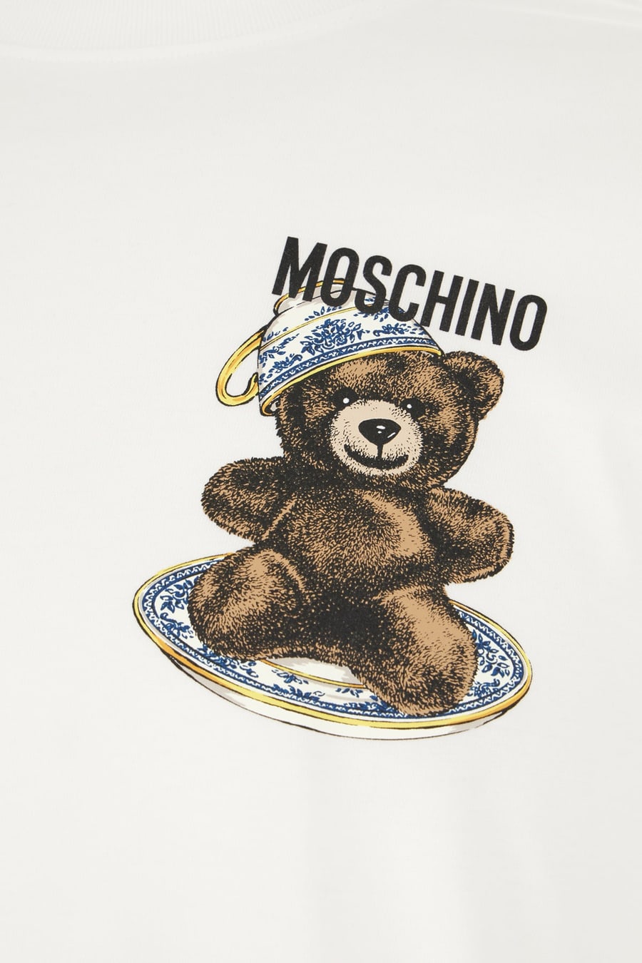 Moschino T-shirt in cotone bianco, view 3