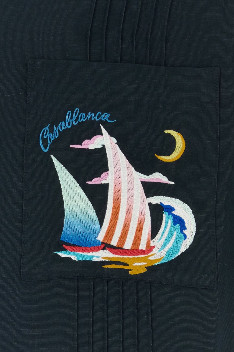 CASABLANCA Camicia in misto viscosa blu notte, view 3