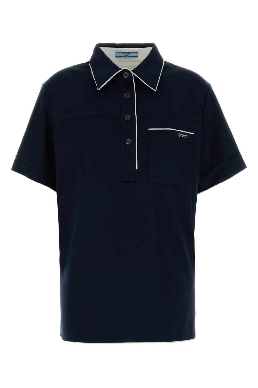 Prada Polo in cotone blu navy