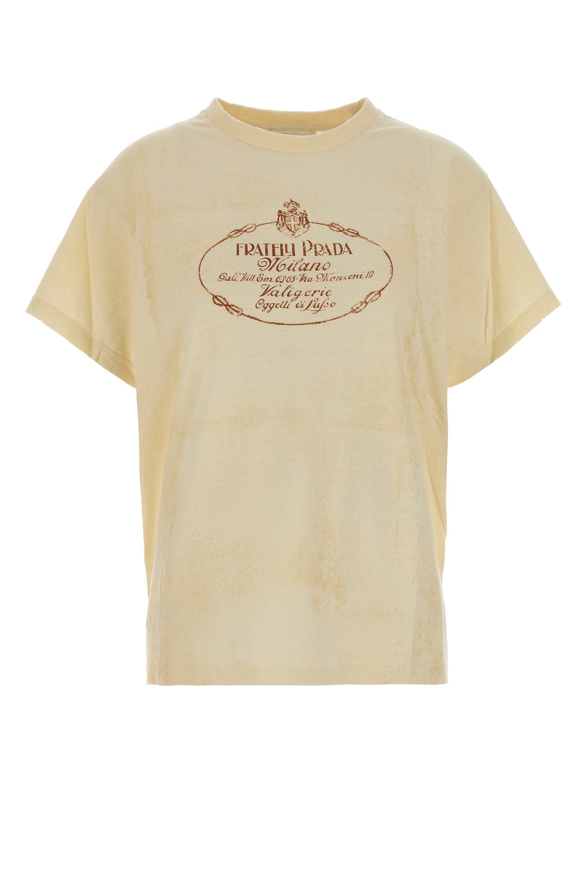 Prada T-shirt in cotone crema