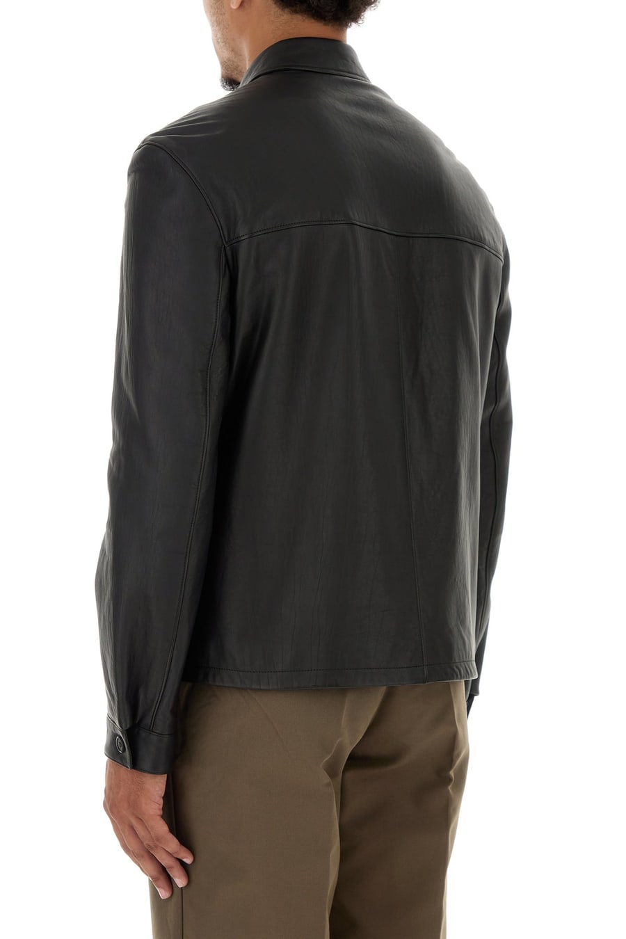 Prada Giacca in pelle nera, view 4