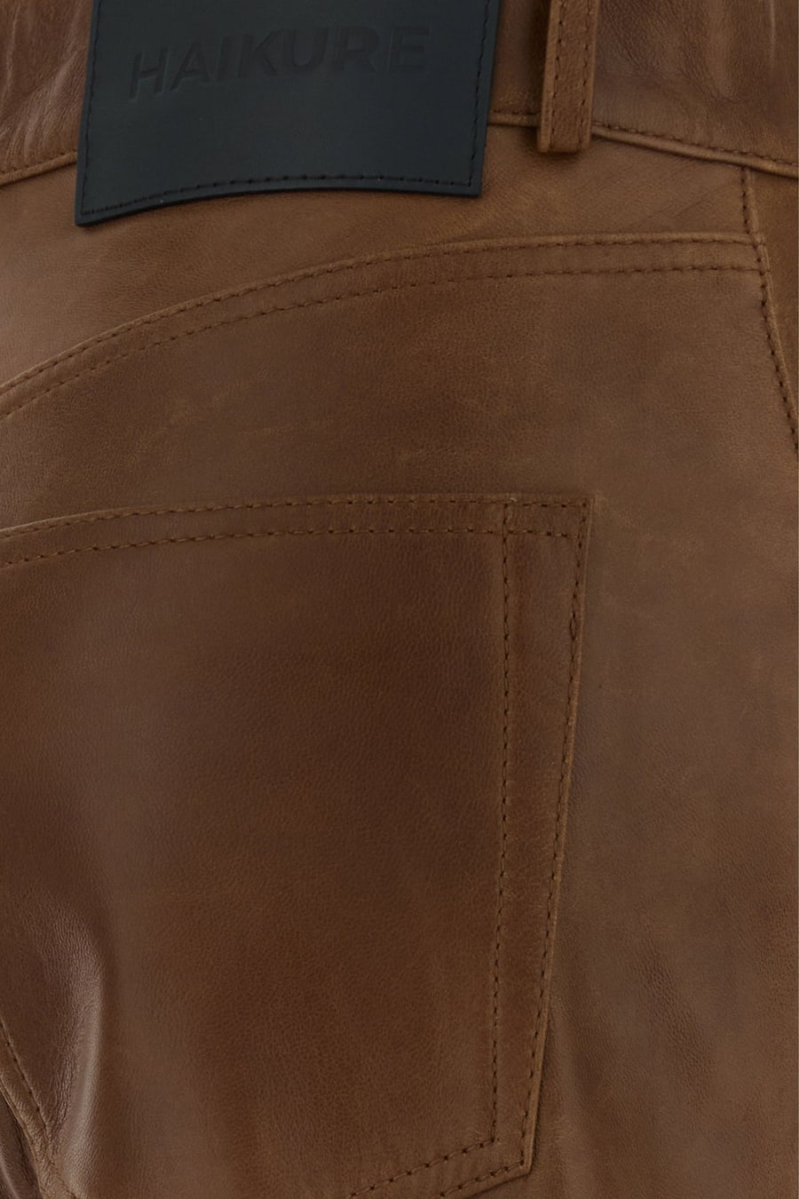 HAIKURE Pantalone in pelle cioccolato, view 3