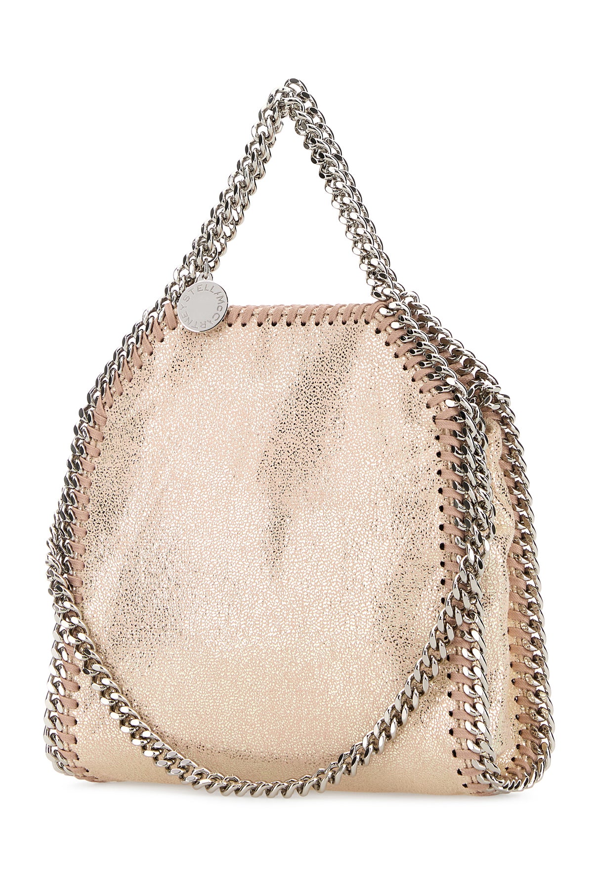 Stella McCartney Borsa a mano Falabella micro in shaggy deer rosa pastello, view 2