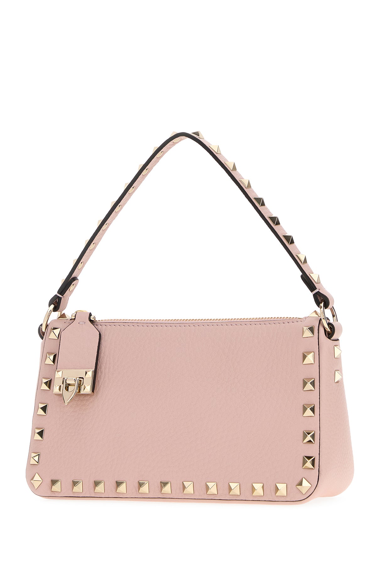 Valentino Garavani Borsa a mano Rockstud piccola in pelle rosa pastello, view 2