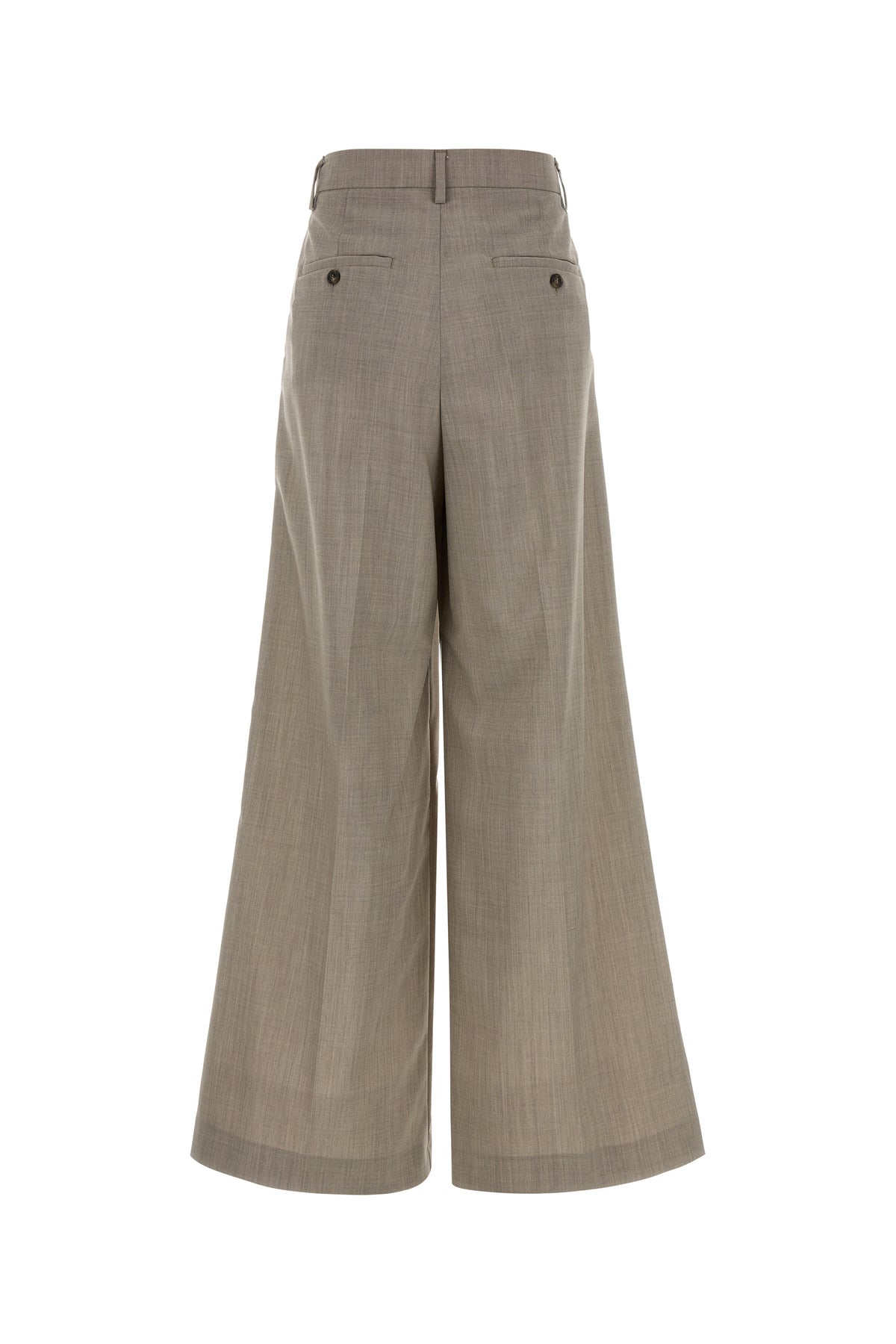 Max Mara Pantalone Ovvio dalla gamba ampia in lana cappuccino, view 2