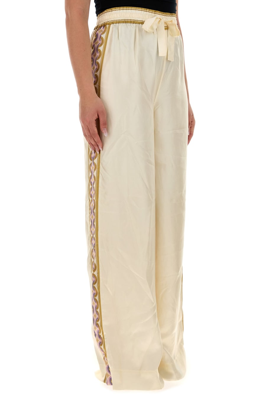 Zimmermann Pantalone dalla gamba ampia Luna in twill crema, view 3