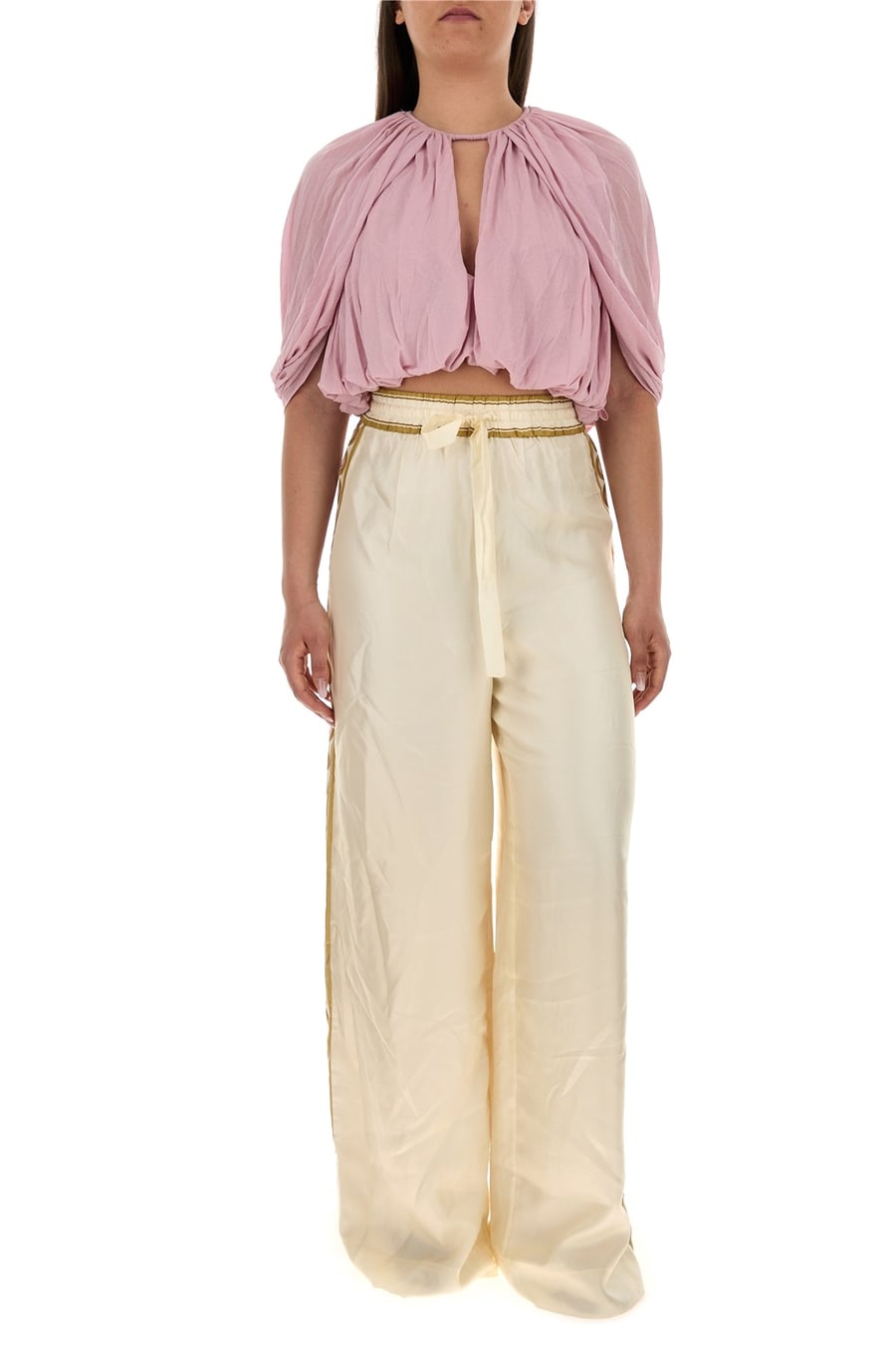 Zimmermann Pantalone dalla gamba ampia Luna in twill crema, view 6