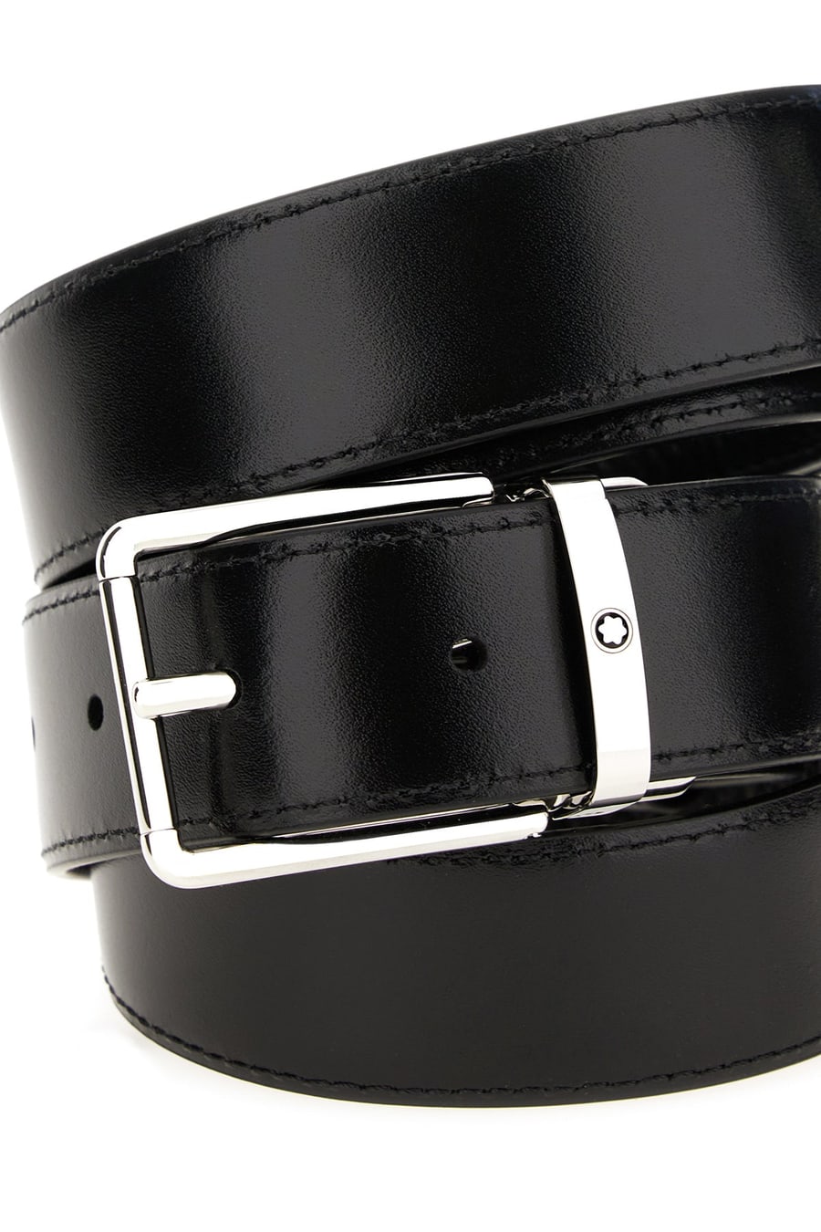 MONTBLANC Cintura reversibile in pelle nera, view 3