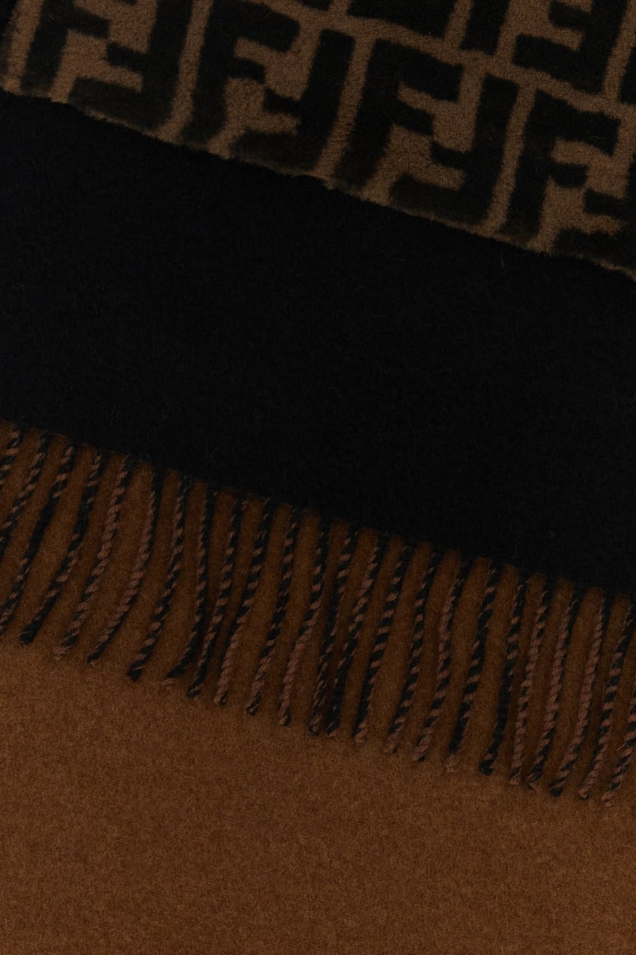Fendi Sciarpa in misto lana nera, view 2