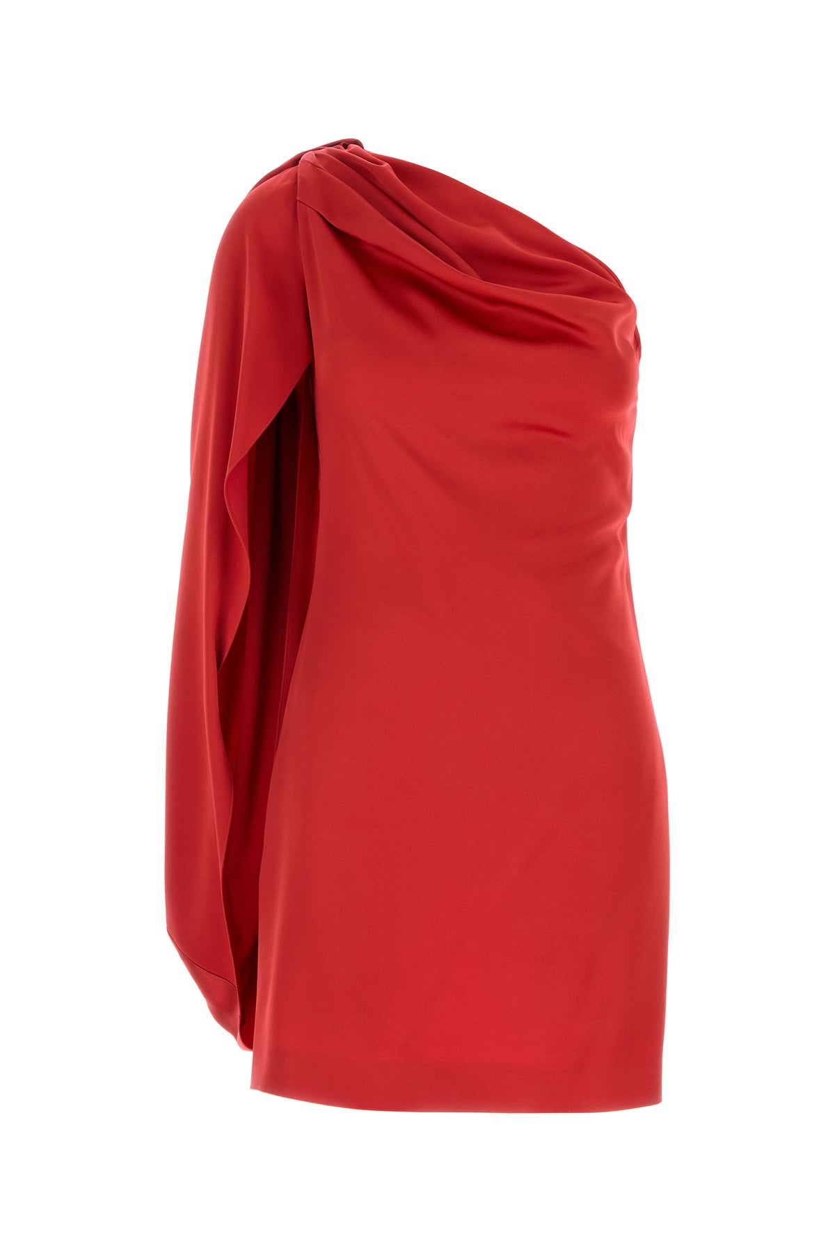 Stella McCartney Mini abito monospalla in raso rosso