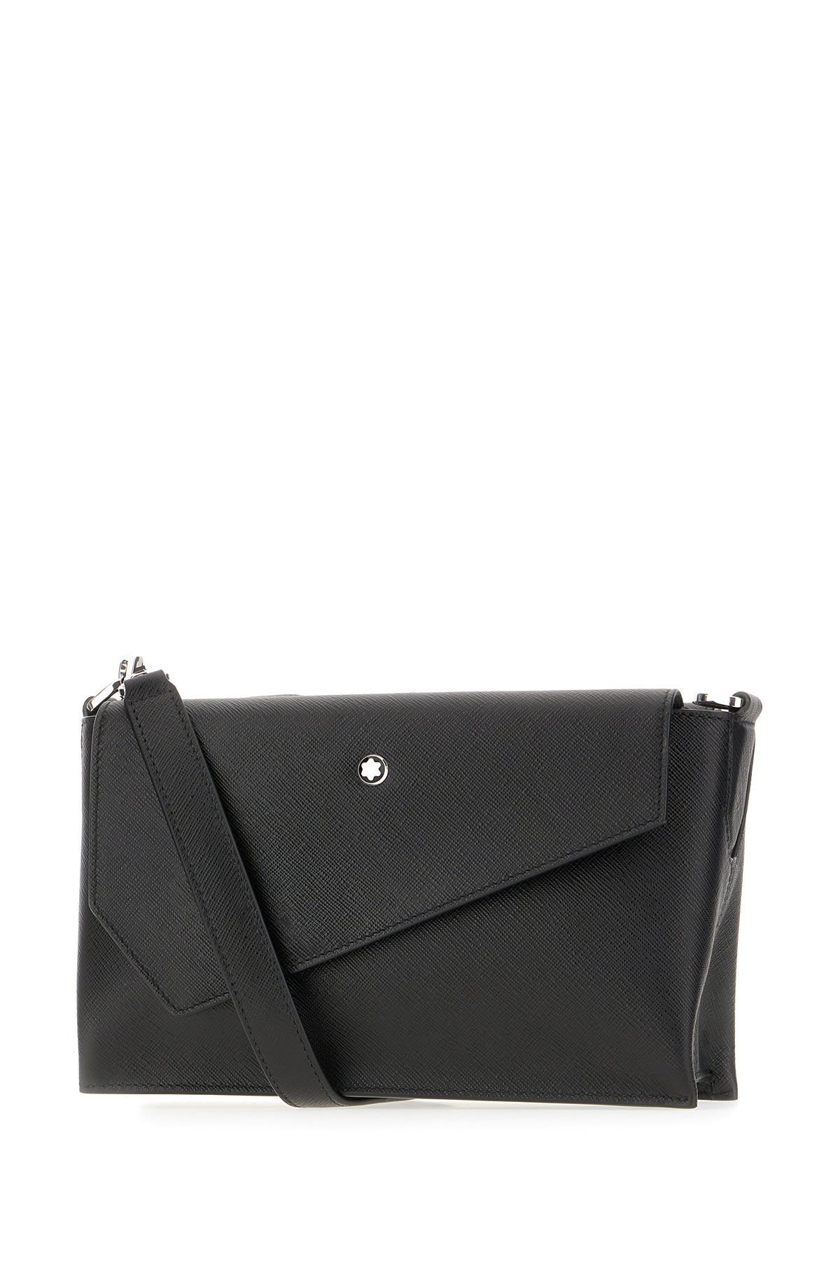 MONTBLANC Borsa a tracolla in pelle nera, view 2