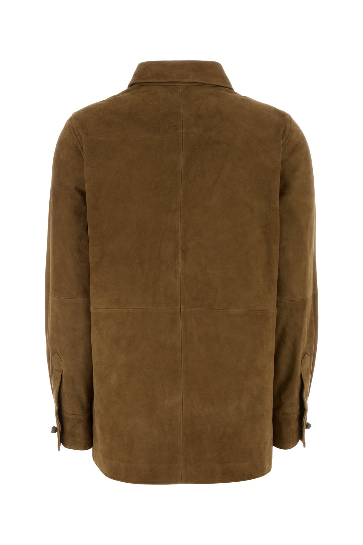 ROHE Camicia in pelle scamosciata fango, view 2