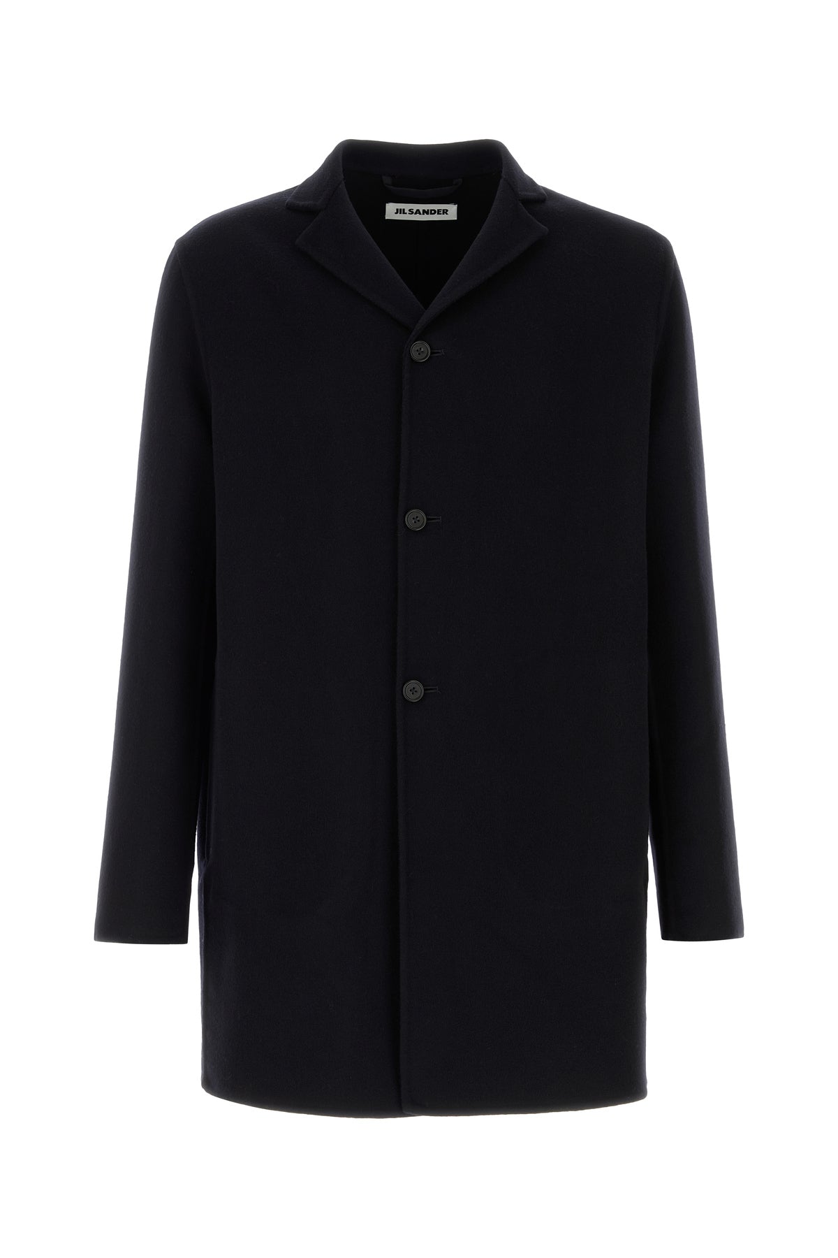 Jil Sander Cappotto in misto cashmere blu notte