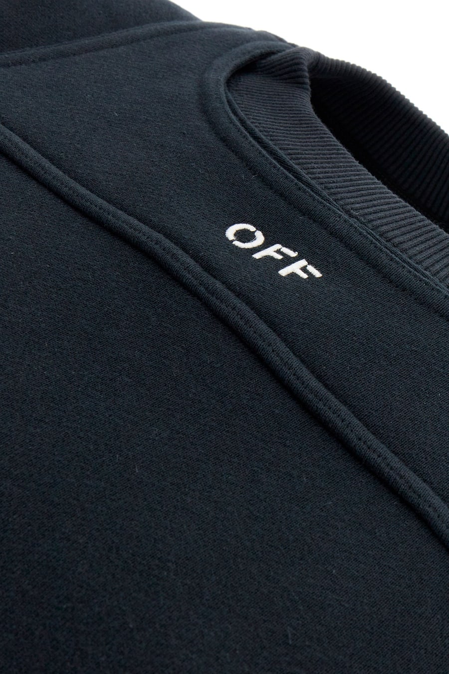 Off-White Felpa in cotone nero, view 3