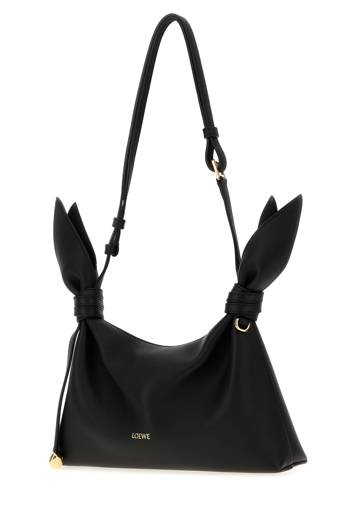 Loewe Borsa a spalla Scarf mini in pelle nera, view 2