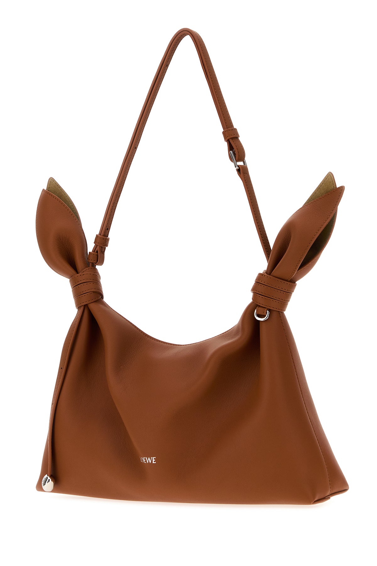 Loewe Borsa a spalla Scarf media in pelle caramello, view 2