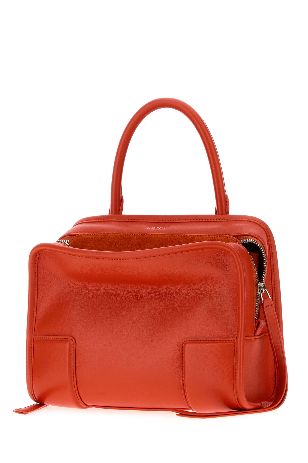 Loewe Borsa a mano Amazona piccola in pelle corallo, view 2