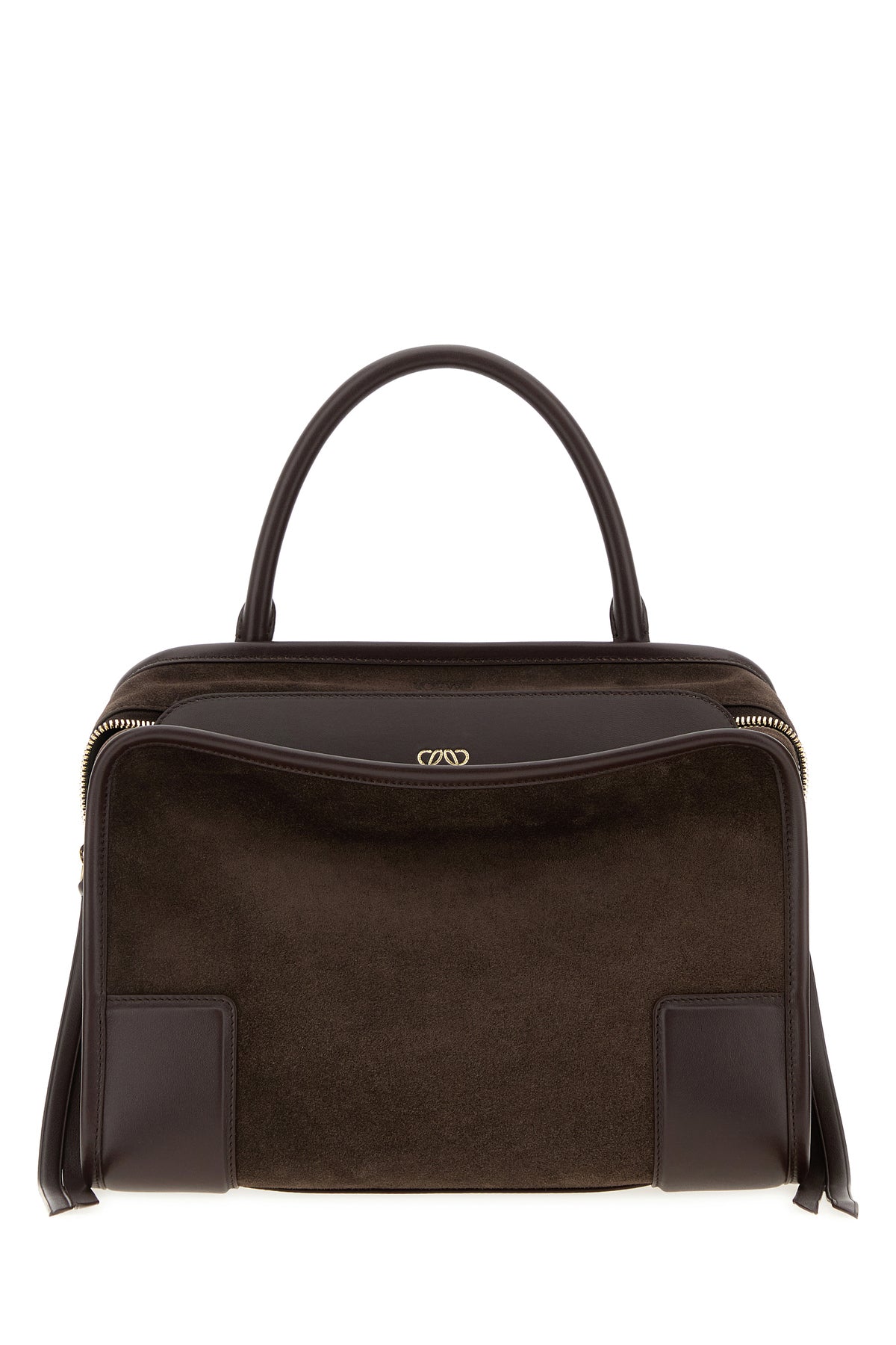 Loewe Borsa a mano Amazona 180 media in pelle scamosciata marrone
