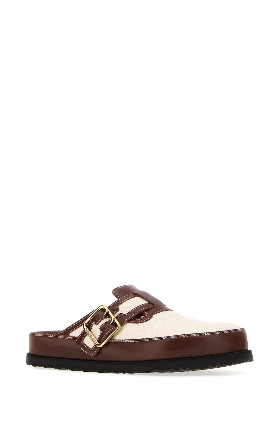 BIRKENSTOCK 1774 Slippers Boston bicolor in pelle e tela, view 2
