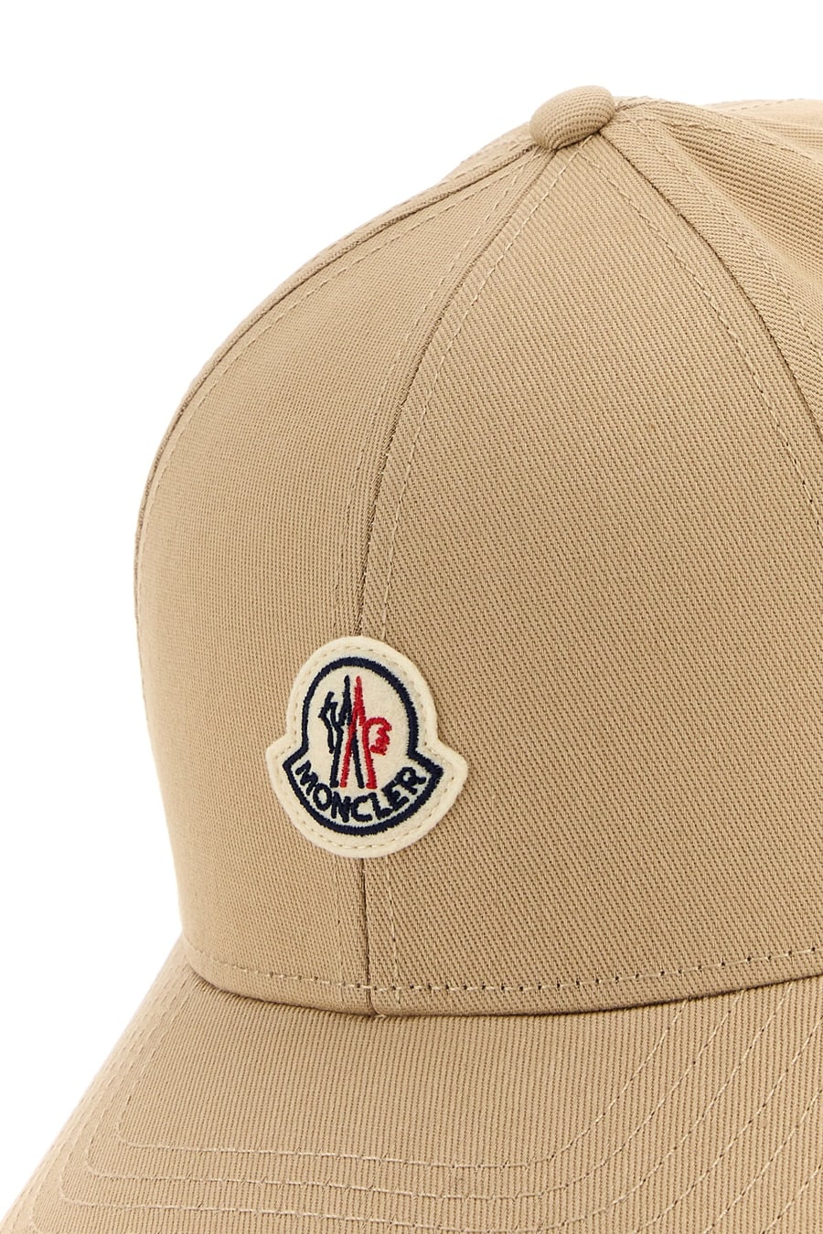 Moncler Cappello da baseball in cotone beige, view 4