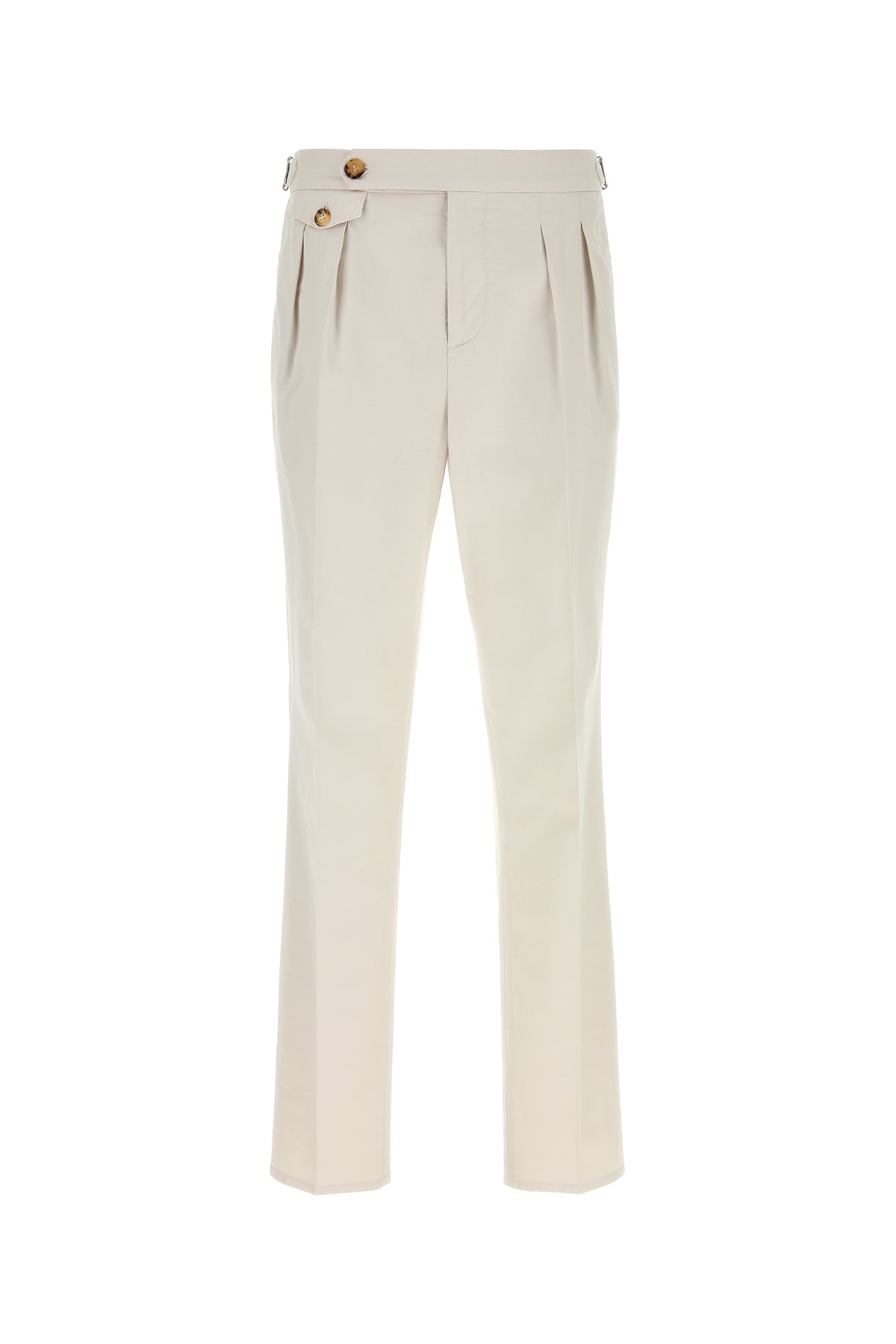 Brunello Cucinelli Pantalone in cotone stretch gesso