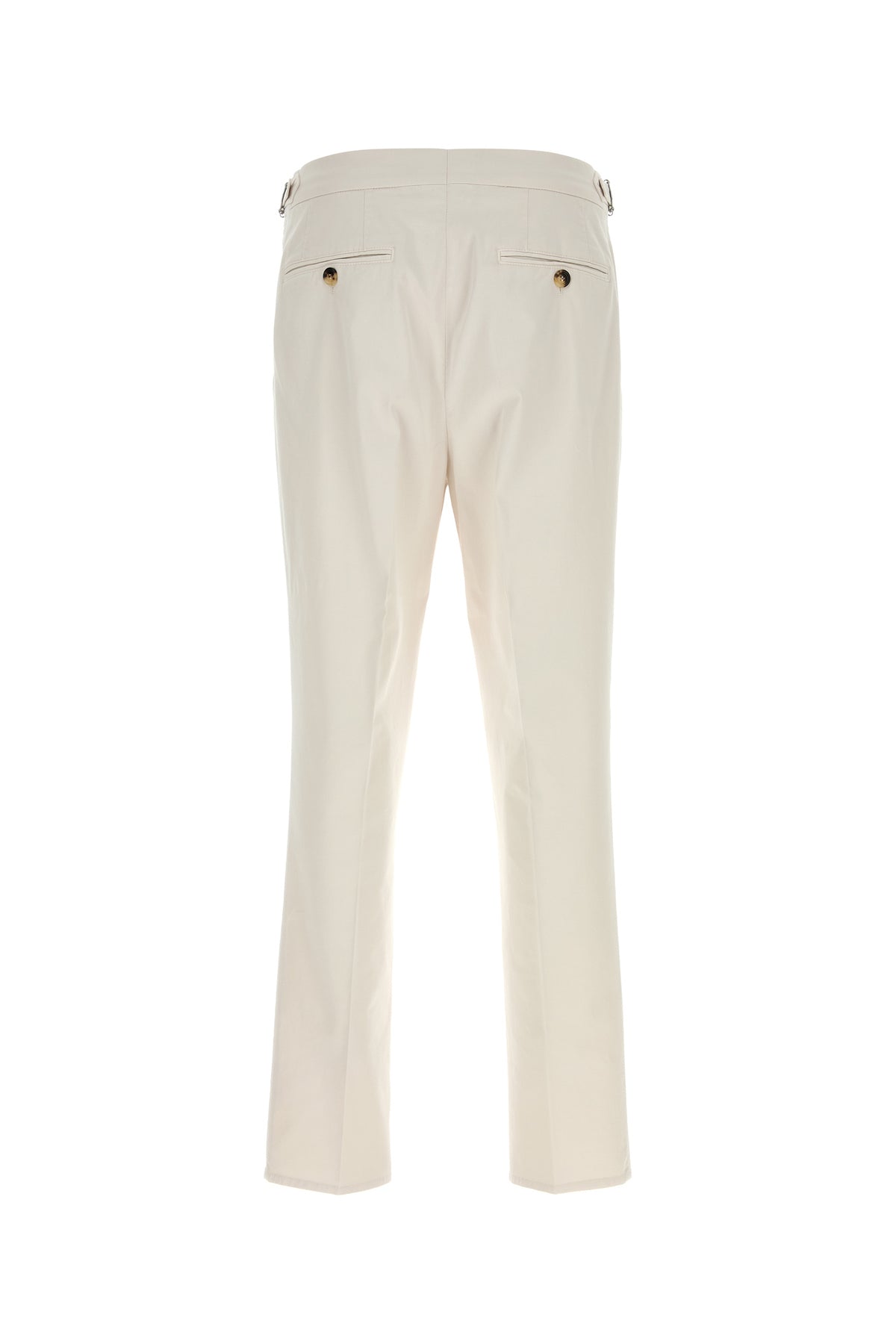 Brunello Cucinelli Pantalone in cotone stretch gesso, view 2
