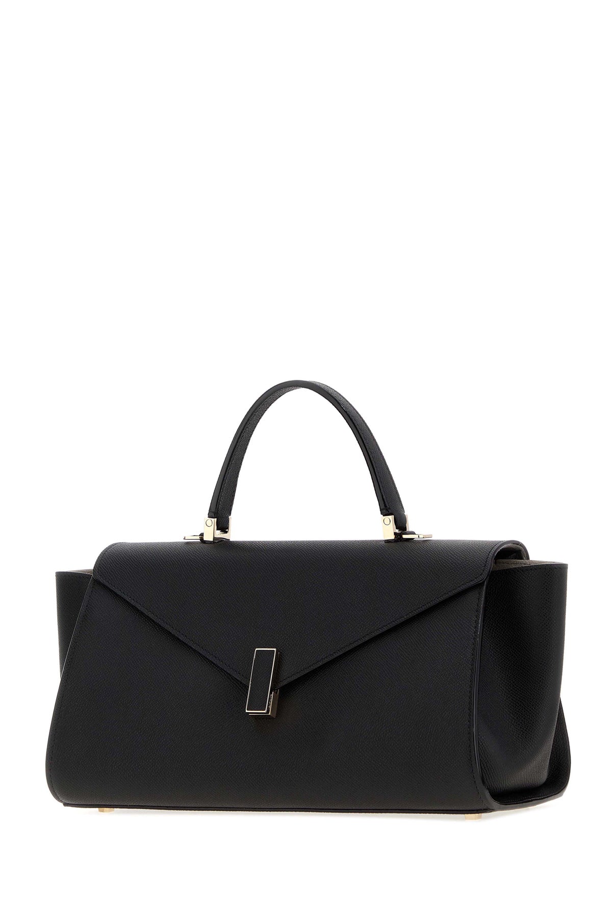 VALEXTRA Borsa a mano Iside Editor Senso media in pelle nera, view 2