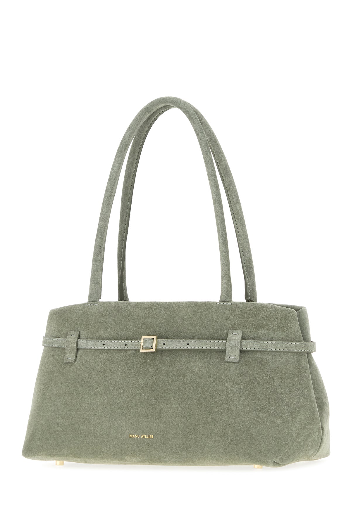 MANU ATELIER Borsa a spalla Le Cambon East West in pelle scamosciata verde salvia, view 2