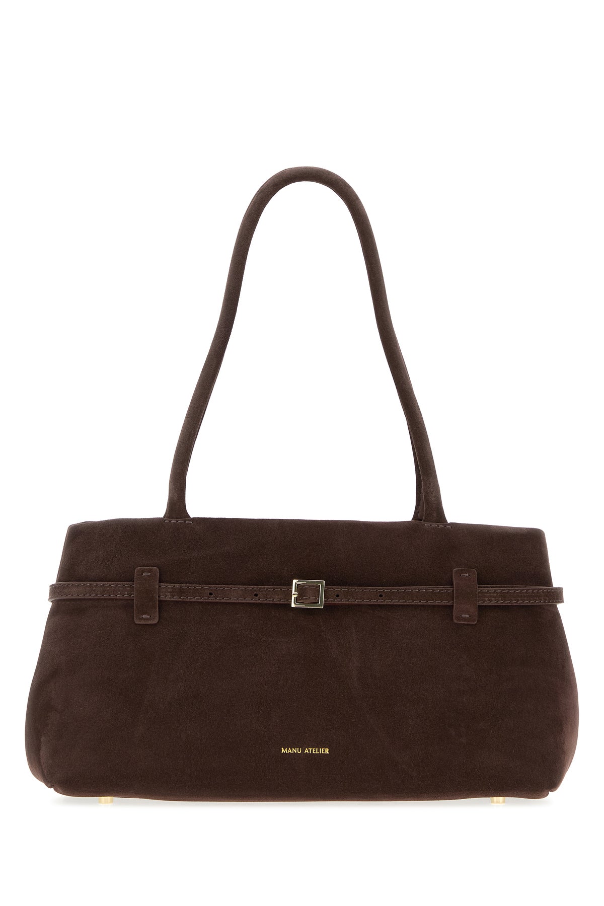 MANU ATELIER Borsa a spalla Le Cambon East West in pelle scamosciata marrone