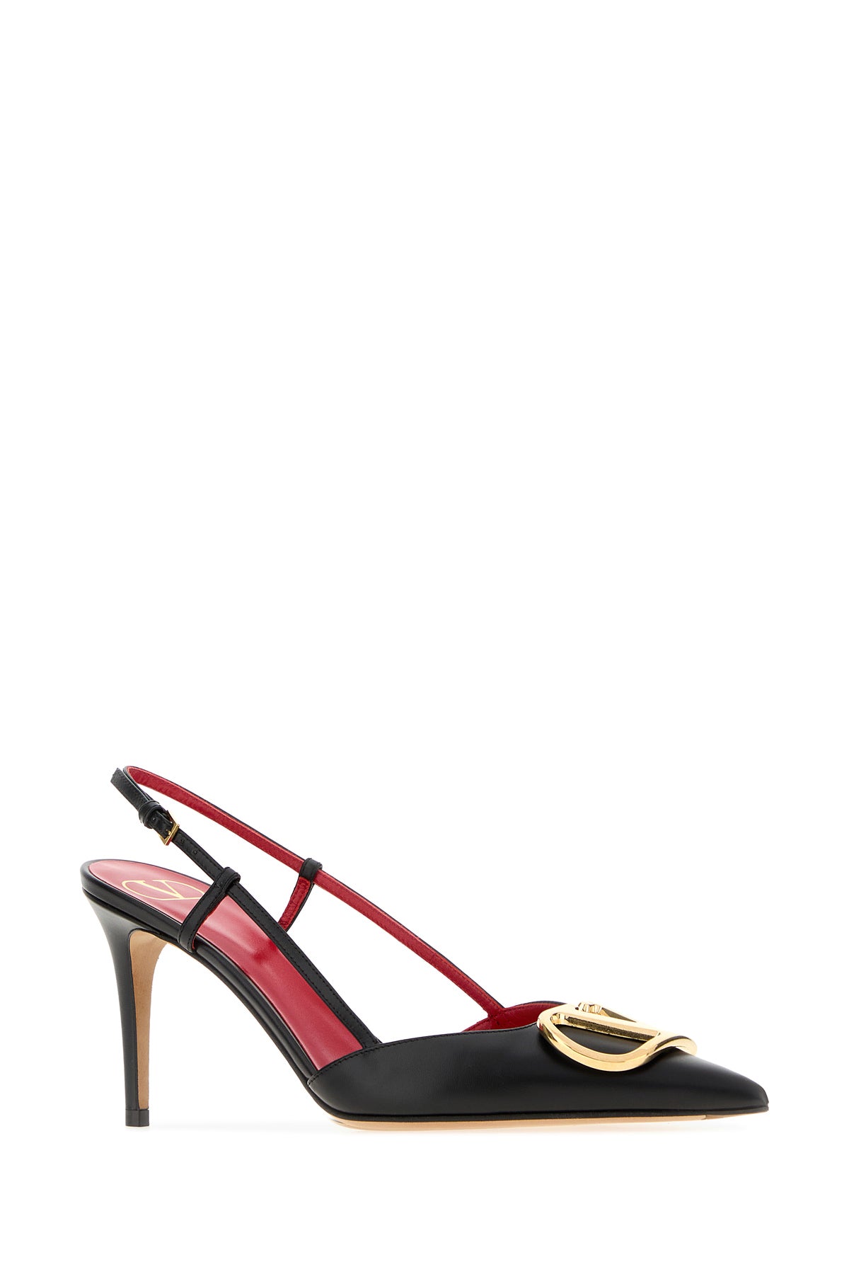 Valentino Garavani Scarpe con tacco VLogo Signature in pelle nera, view 2