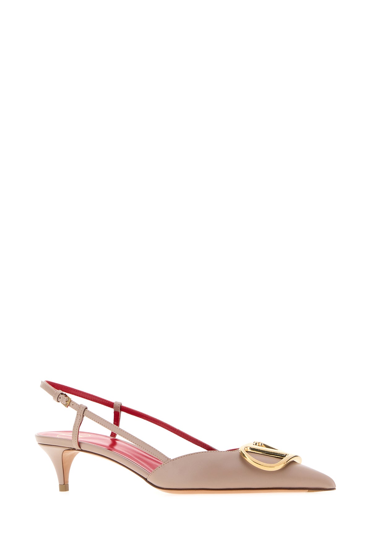 Valentino Garavani Scarpe con tacco VLogo Signature in pelle rosa antico, view 2