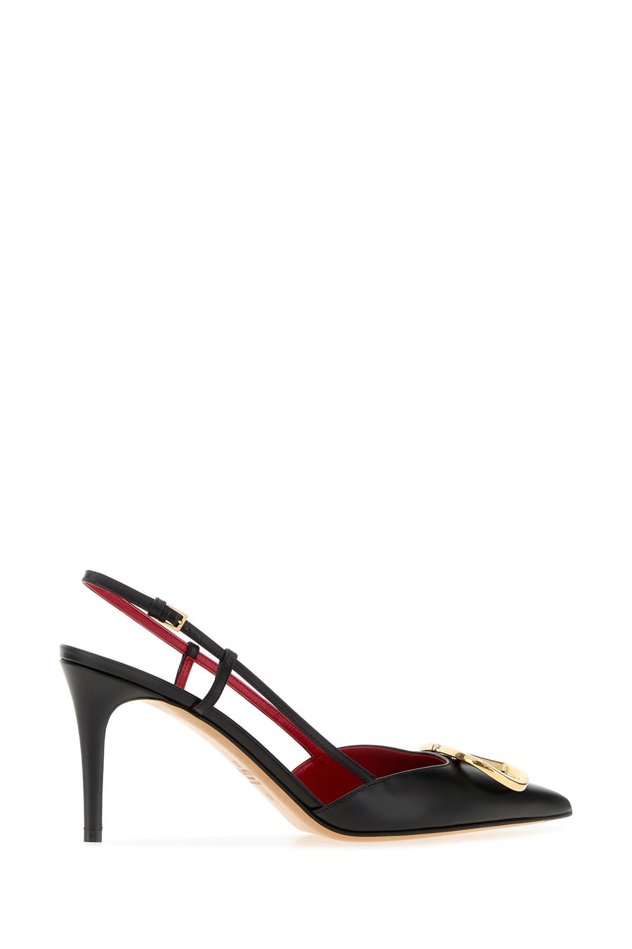 Valentino Garavani Scarpe con tacco VLogo Signature in pelle nera, view 3