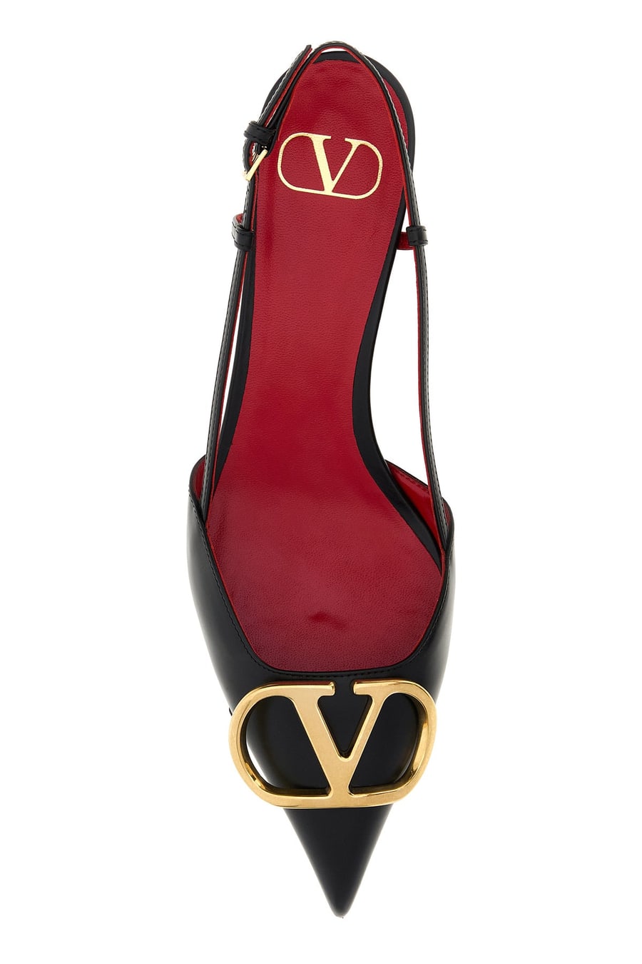 Valentino Garavani Scarpe con tacco VLogo Signature in pelle nera, view 4