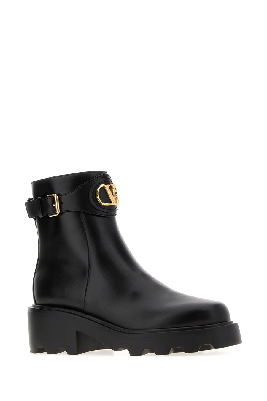 Valentino Garavani Stivaletti VLogo Signature in pelle nera, view 2