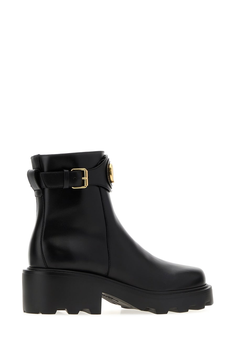Valentino Garavani Stivaletti VLogo Signature in pelle nera, view 3