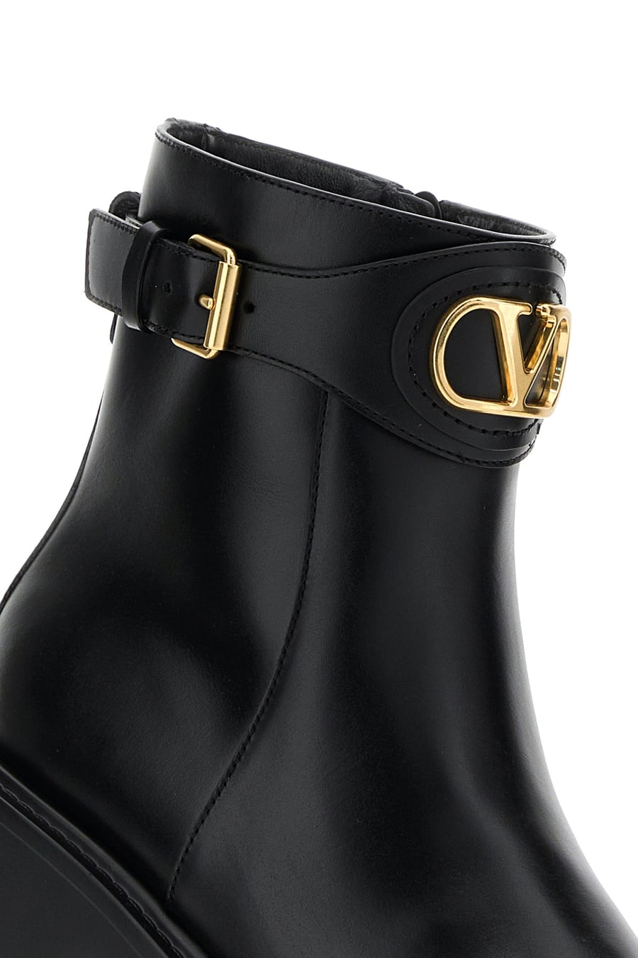 Valentino Garavani Stivaletti VLogo Signature in pelle nera, view 4