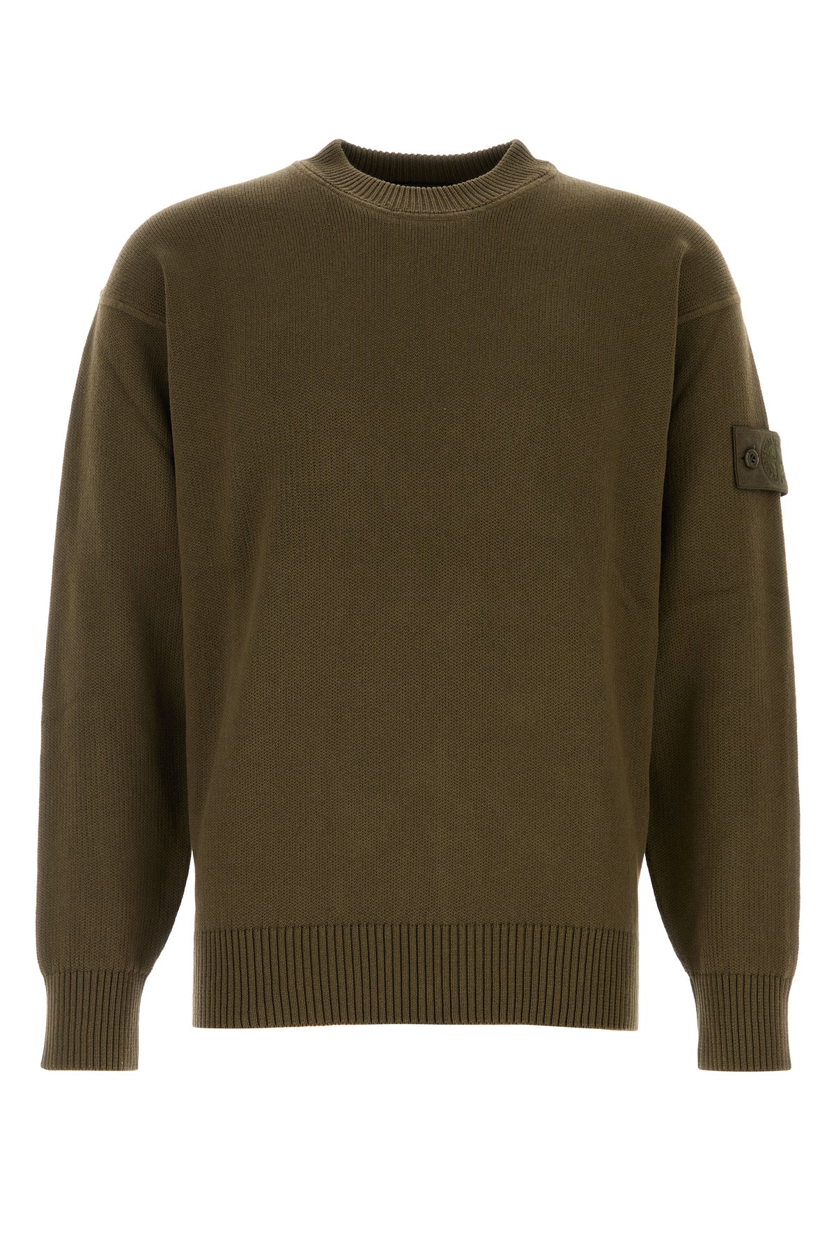 Stone Island Maglione in misto cotone verde oliva