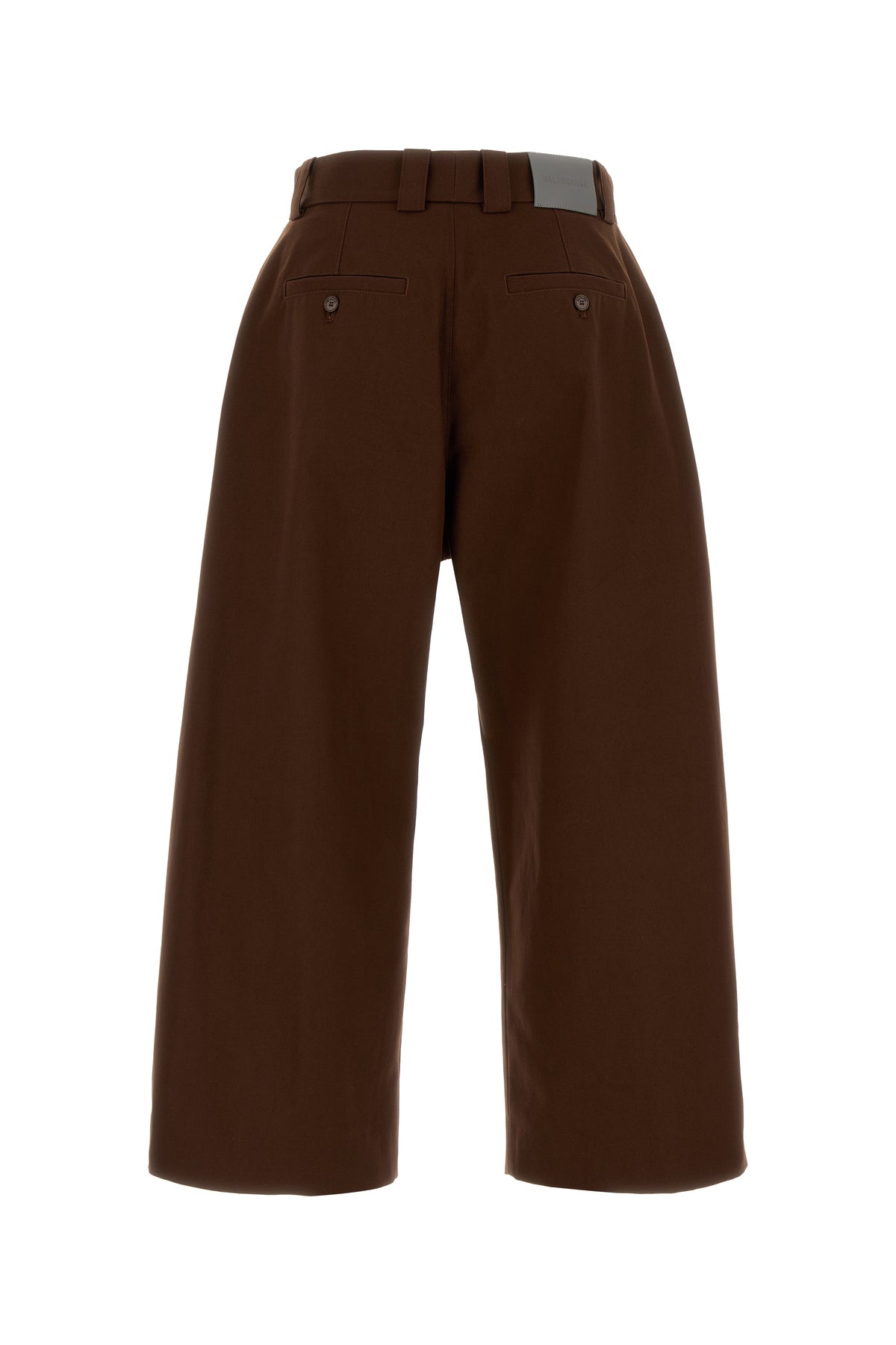 Balenciaga Pantalone dalla gamba ampia in cotone cioccolato, view 2