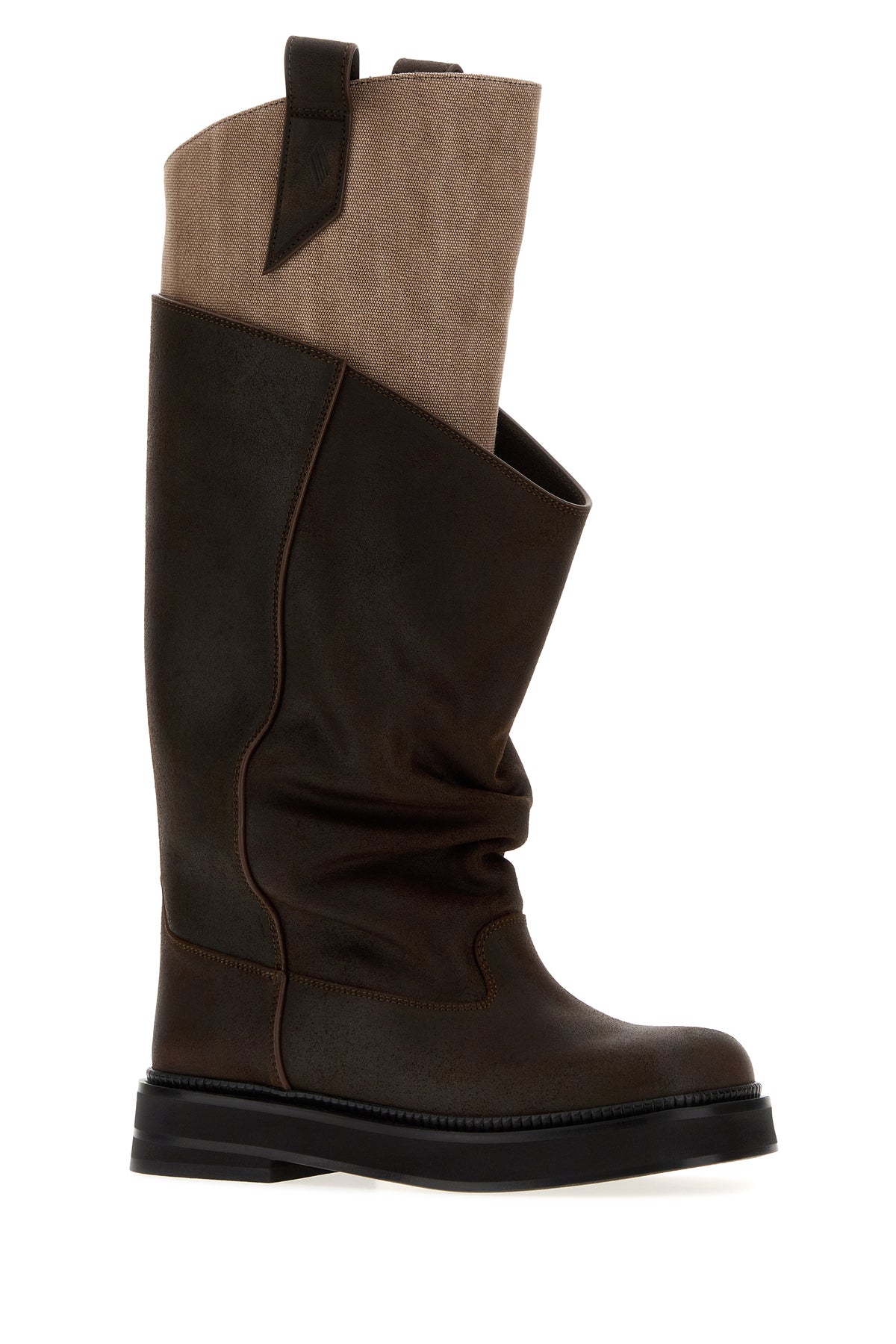 The Attico Stivali New Robin Passeggiata in pelle cioccolato, view 2