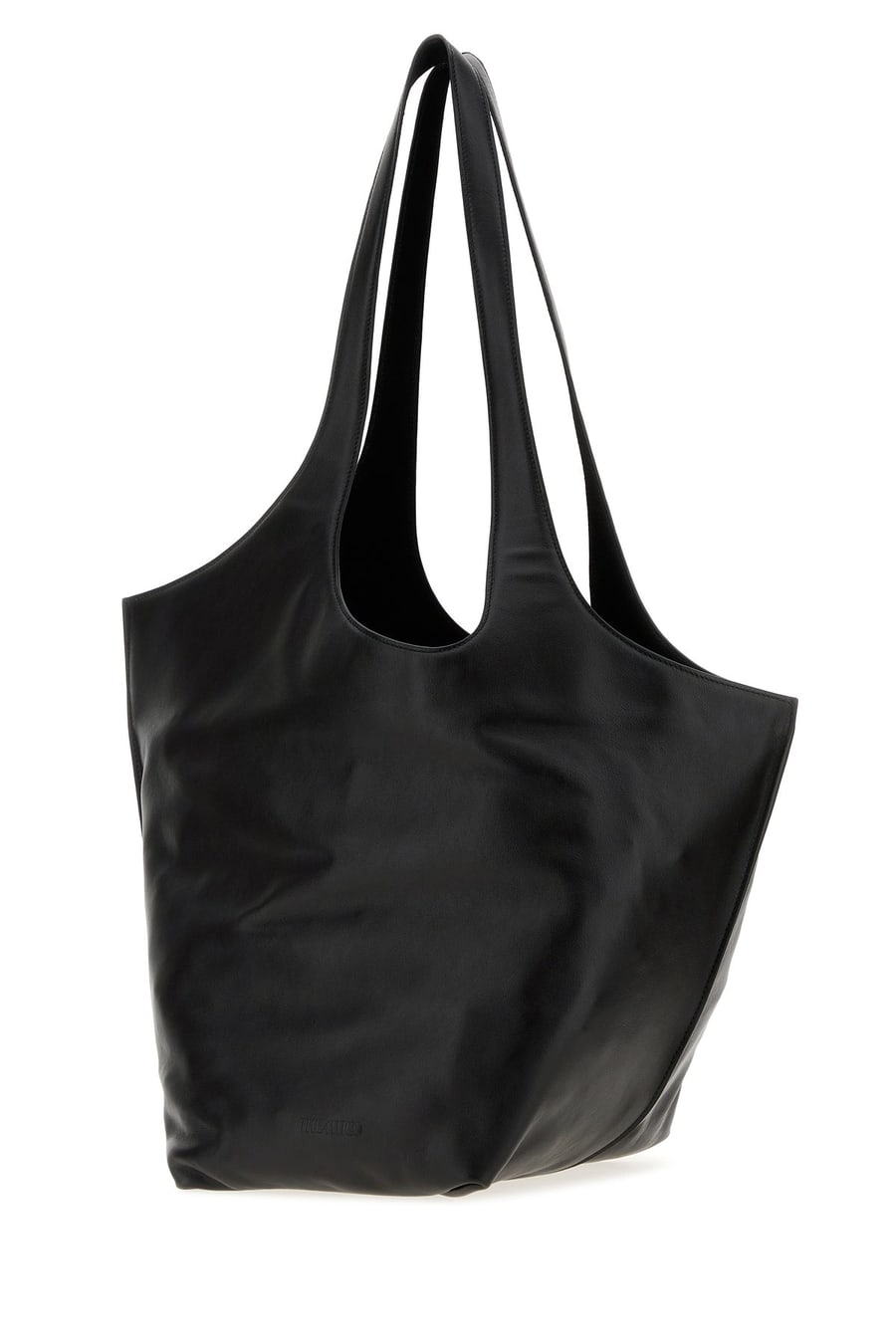 The Attico Borsa a spalla La Scoop grande in pelle nera, view 2